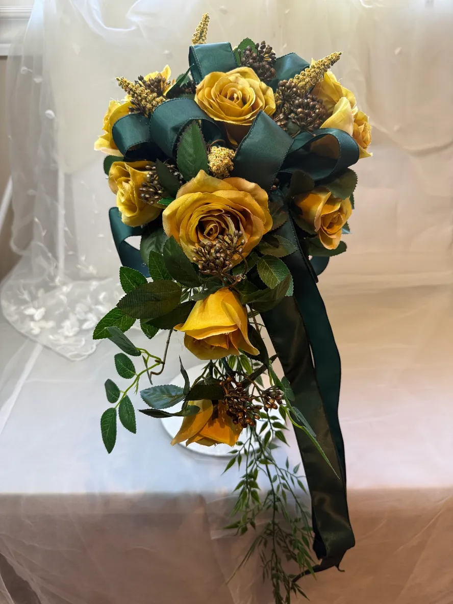 Brown Roses and Greens 12 Piece Wedding Flowers Package