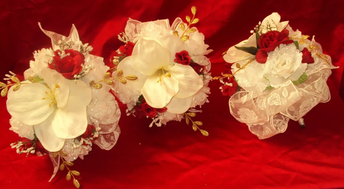 Lady in Red 8 Piece Wedding Flowers Package - Image 3
