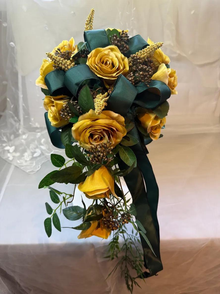 Brown Roses and Greens 12 Piece Wedding Flowers Package - Image 5