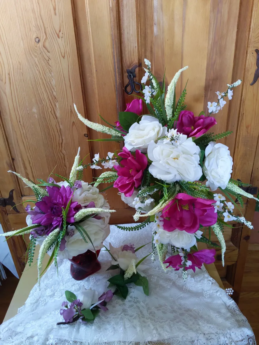 Magenta Wedding Flowers 13 Piece Package - Image 2