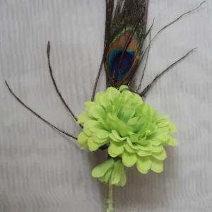 Peacock Feather Boutonniere