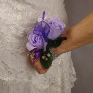 Lilac Roses & Gemstone Expansion Wrist Corsage