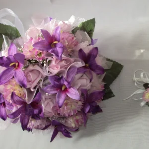 Purple Wedding Bridal Flowers 14 Piece Package