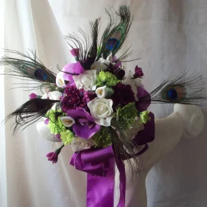 Purple Peacock 6 Piece Wedding Flowers Package