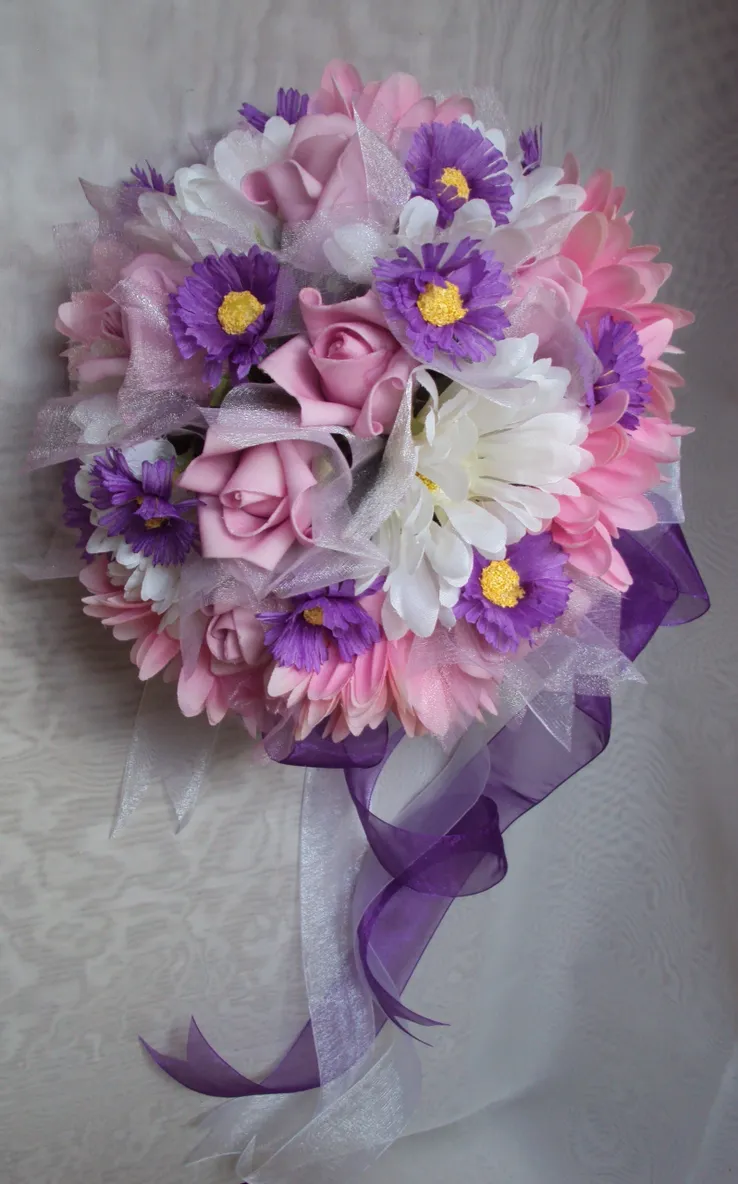 Pinks and Purples 12 Piece Wedding Flowers Package