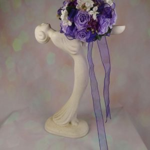 Purple & Pink Babys Breath Bridal Bouquet & Boutonniere
