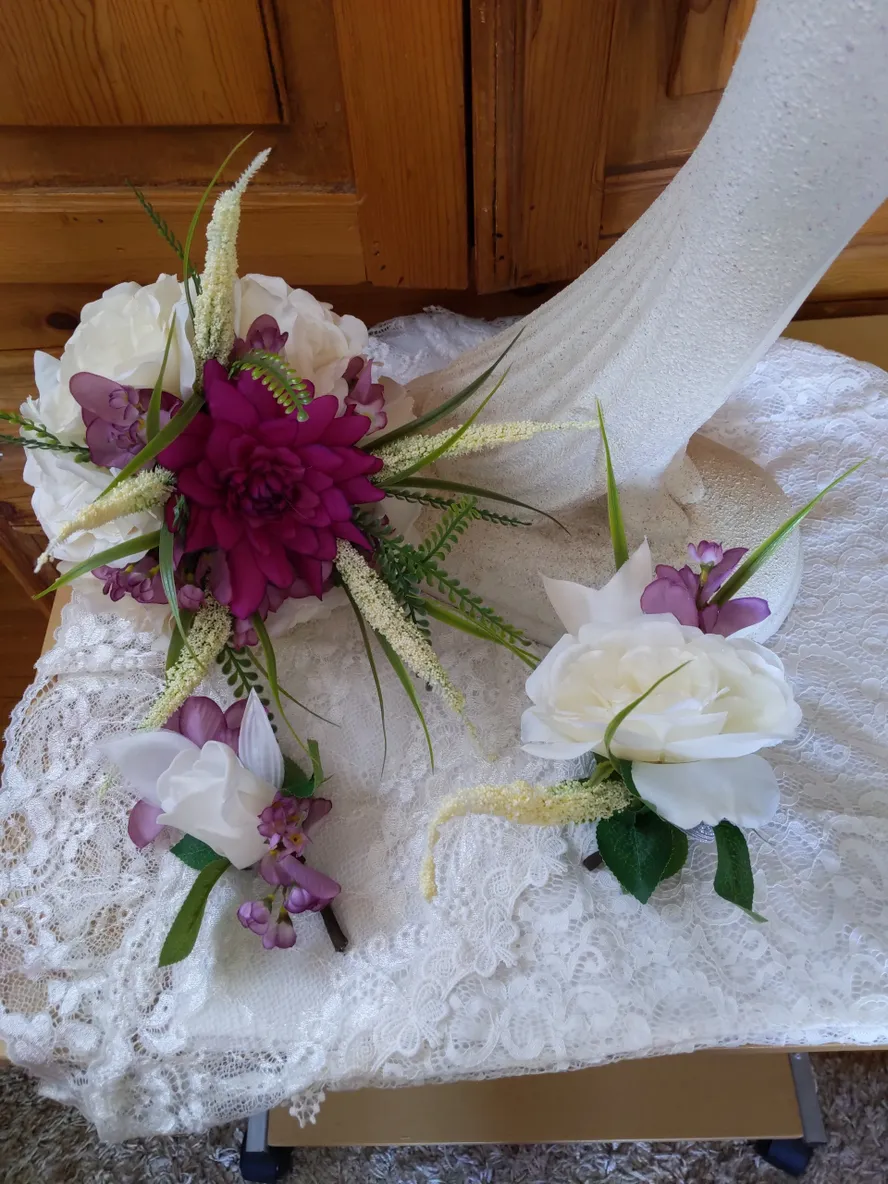 Magenta Wedding Flowers 13 Piece Package - Image 3