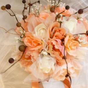 Orange Bridal Bouquet & Matching Bout