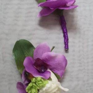 Purple Corsage and Boutonniere