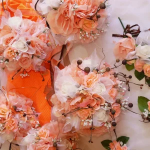 Orange Wedding Flowers Piece Package
