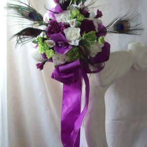 Purple Bridal Bouquet & Bout