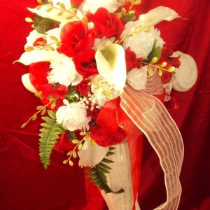 Pretty Woman Cascading Wedding Bouquet & Matching Bout