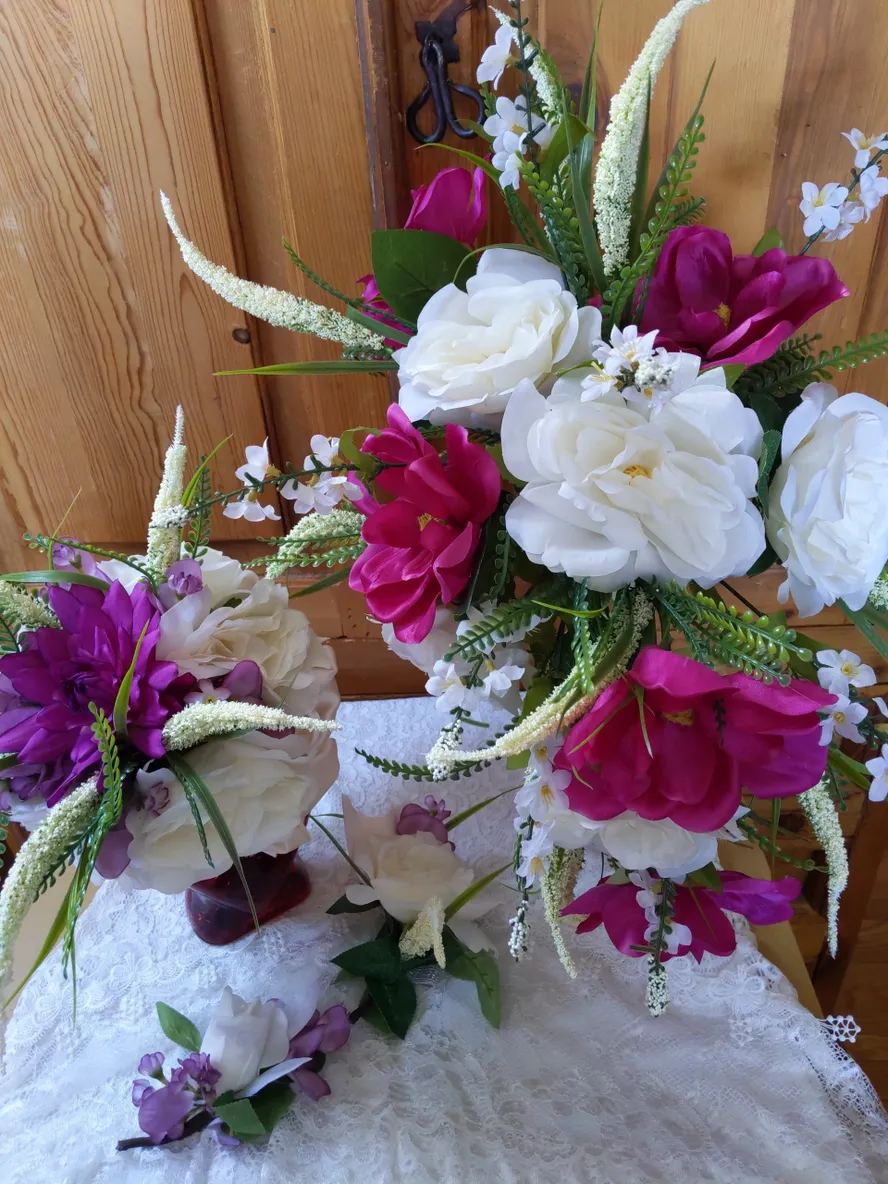 Magenta Wedding Flowers 13 Piece Package