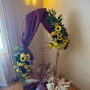 Sunflowers & Pine Cones Wedding Display