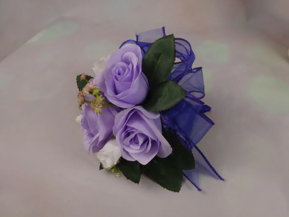 Purple & Pink Babys Breath Wedding Bouquet Package - 12 Piece - Image 4