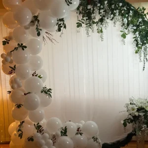 Wisteria and White Balloons Wedding Arch