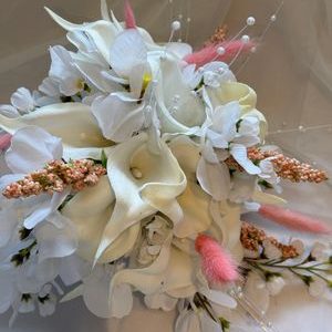 White Calla Lily Bridal Wedding Bouquet & Boutonniere