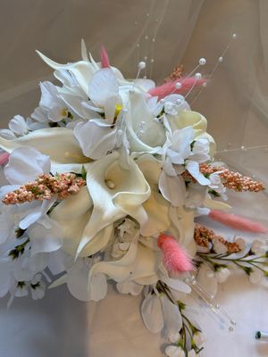 White Calla Lily Bridal Wedding Bouquet & Boutonniere