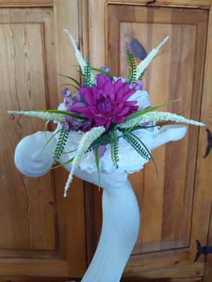 Magenta Bridesmaid Bouquet & Matching Bout - Image 3