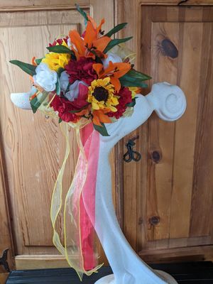 Sunflowers, Lillies & Carnations Bridal Bouquet & Bout - Image 3