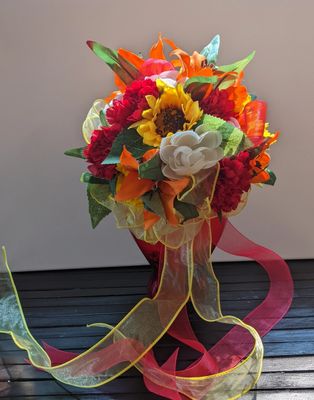 Sunflowers, Lillies & Carnations Bridal Bouquet & Bout - Image 6