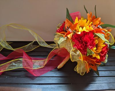 Sunflowers, Lillies & Carnations Bridal Bouquet & Bout - Image 13
