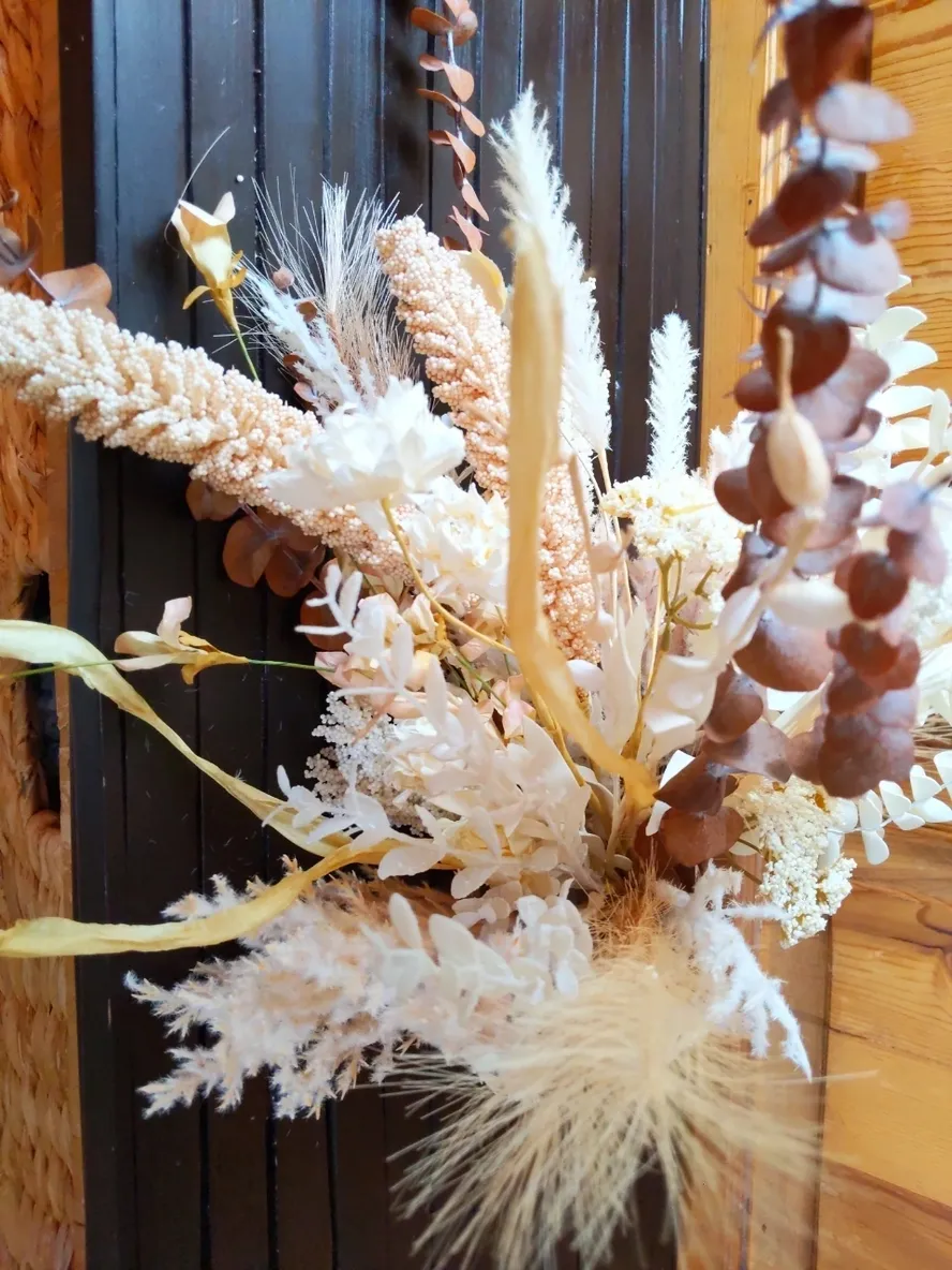 Country Harvest Dried Bridal Bouquet & Matching Bout - Image 4